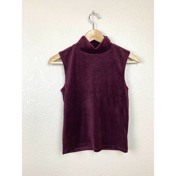 LF Carmar Cropped Mock Neck Tank Top Velvet - Picture 1 of 4